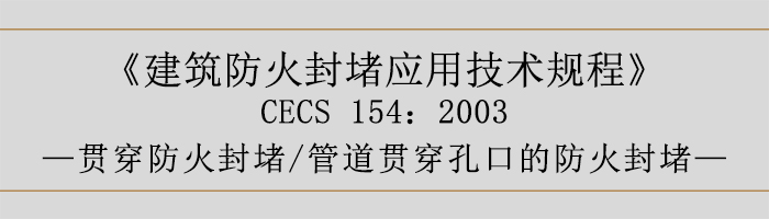 建筑防火封堵應(yīng)用技術(shù)規(guī)程-貫穿防火封堵、管道貫穿孔口的防火封堵-700