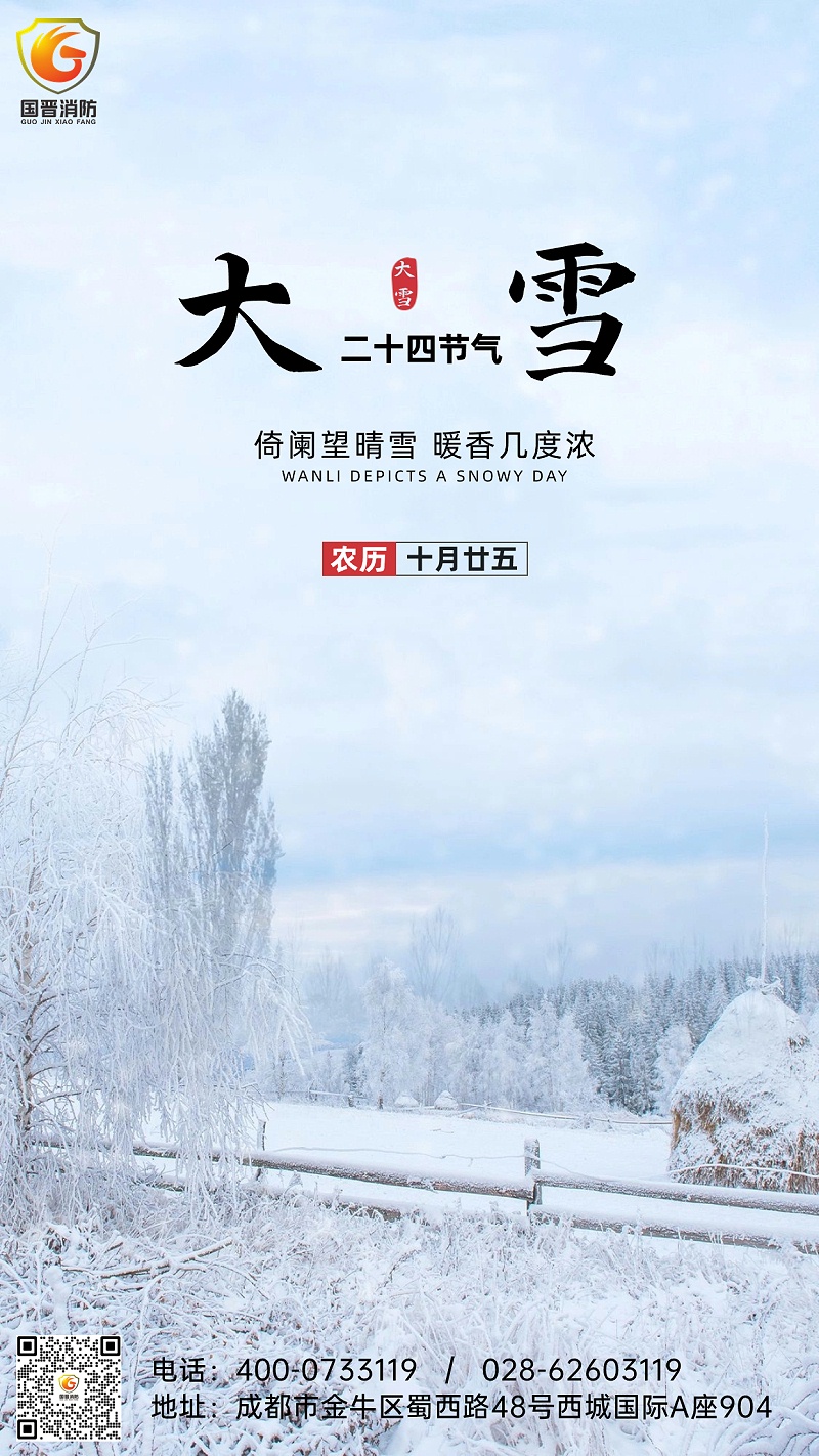 大雪節(jié)氣全屏雪地實(shí)景祝福手機(jī)海報(bào)